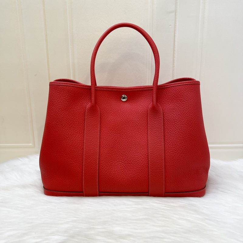 Hermes Garden Party 36 in Rouge Pivoine Negonda Leather and SHW