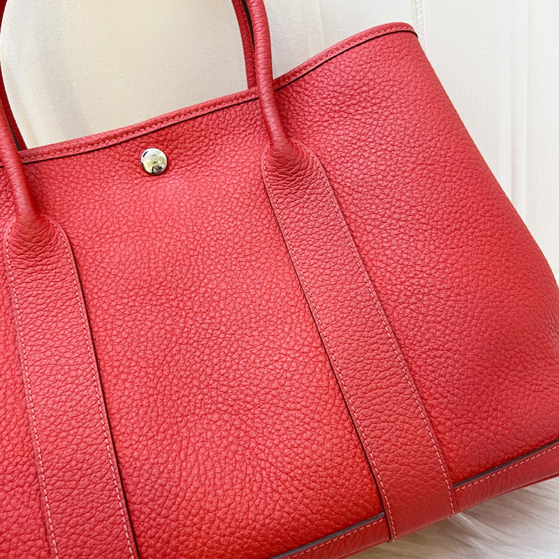 Hermes Garden Party 36 in Rouge Pivoine Negonda Leather and SHW