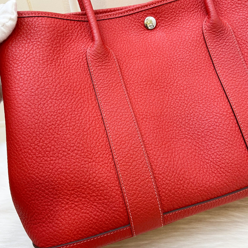 Hermes Garden Party 36 in Rouge Pivoine Negonda Leather and SHW