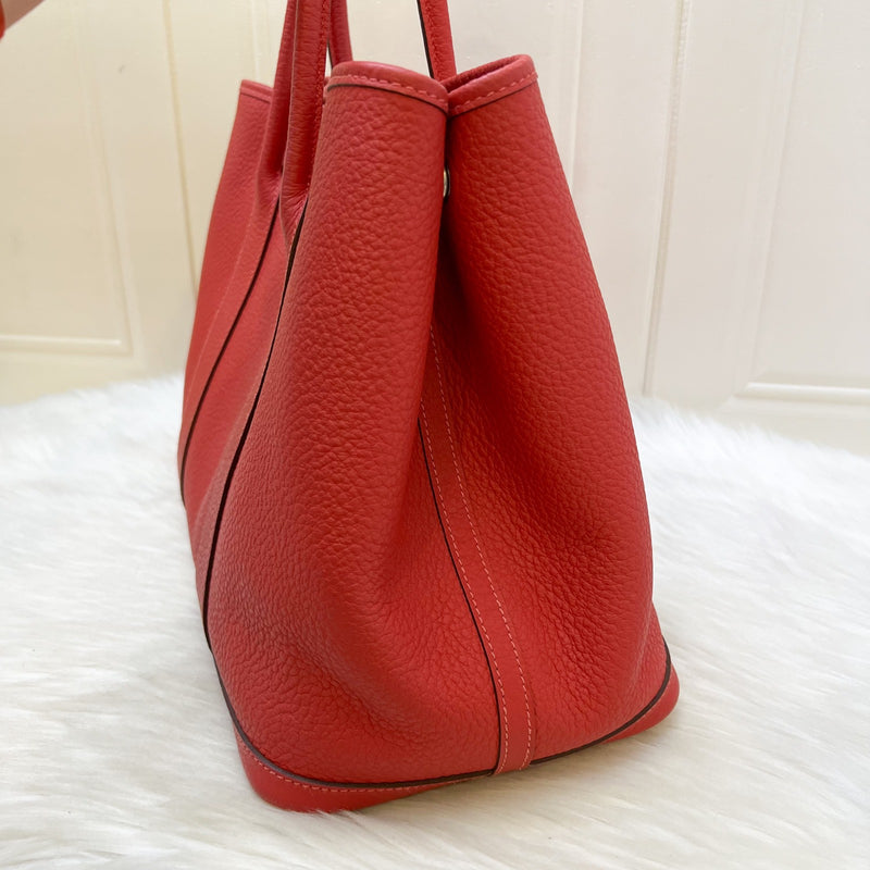 Hermes Garden Party 36 in Rouge Pivoine Negonda Leather and SHW