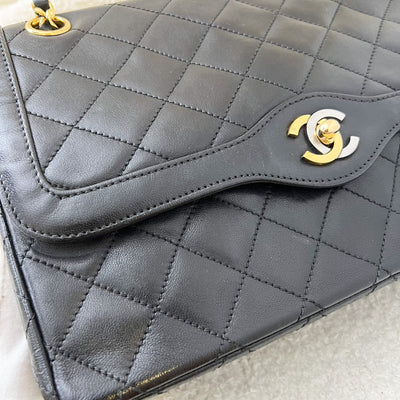Chanel Vintage Seasonal Flap in Black Lambskin and 2-Tone HW