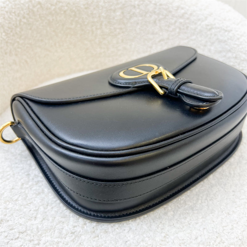 Dior Medium Bobby Bag in Black Box Calfskin and GHW