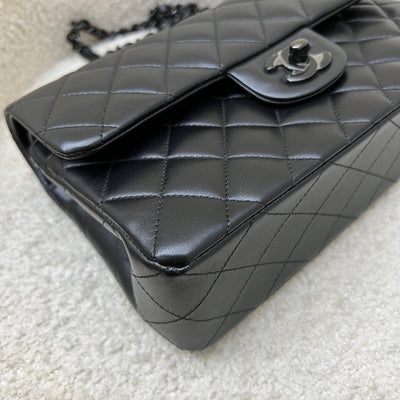 Chanel Small Classic Flap CF in So Black Lambskin and Black HW (Model: A01113)