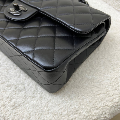 Chanel Small Classic Flap CF in So Black Lambskin and Black HW (Model: A01113)