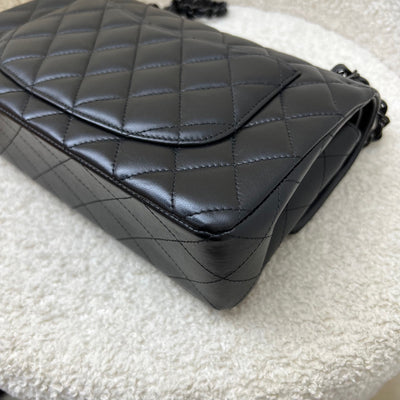 Chanel Small Classic Flap CF in So Black Lambskin and Black HW (Model: A01113)