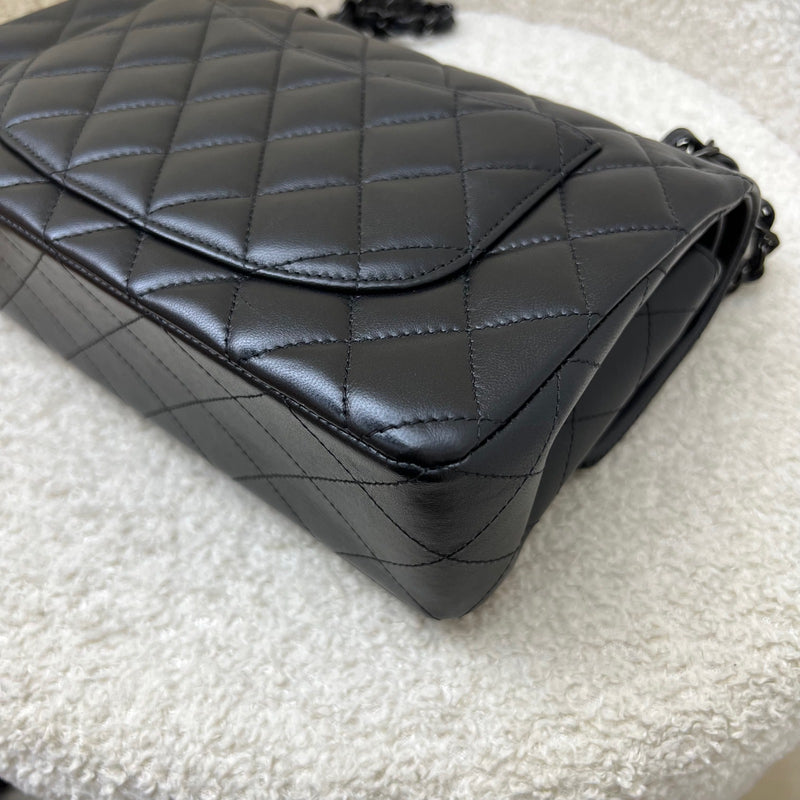 Chanel Small Classic Flap CF in So Black Lambskin and Black HW (Model: A01113)