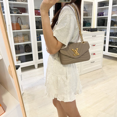 LV New Wave Chain Bag in Taupe Quilted Calfskin and GHW (Model: M20838)