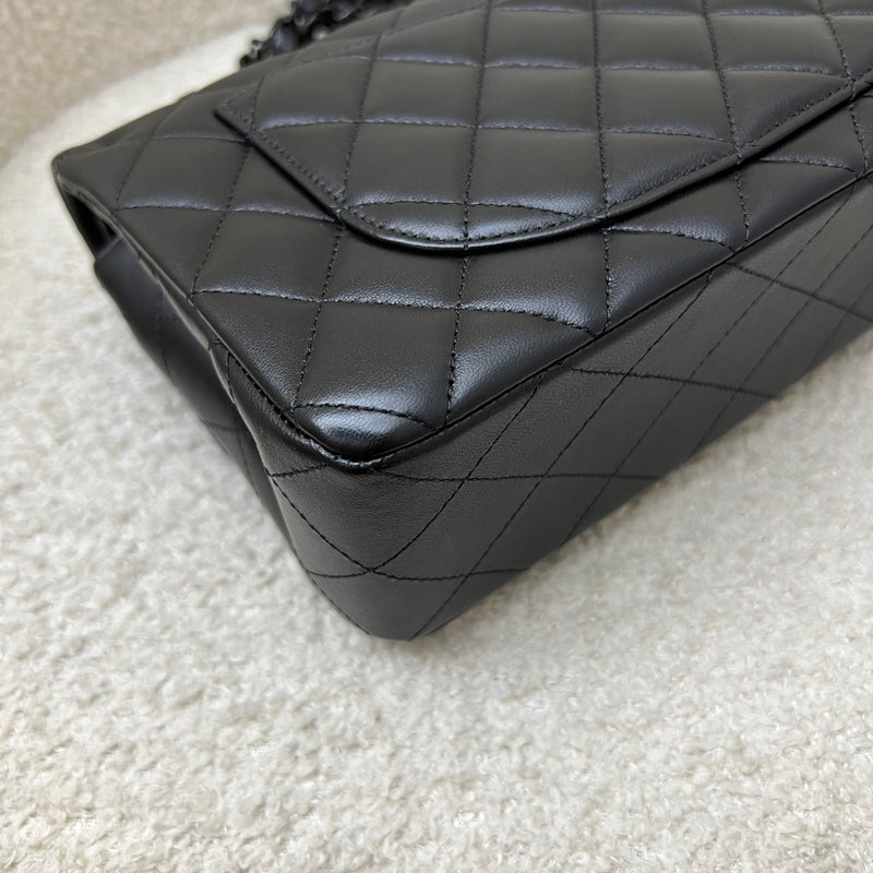 Chanel Small Classic Flap CF in So Black Lambskin and Black HW (Model: A01113)