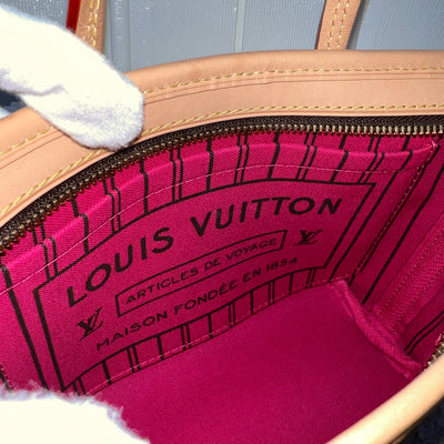 Louis Vuitton LV Neverfull BB with Rose Peony Strap in Monogram Canvas and GHW