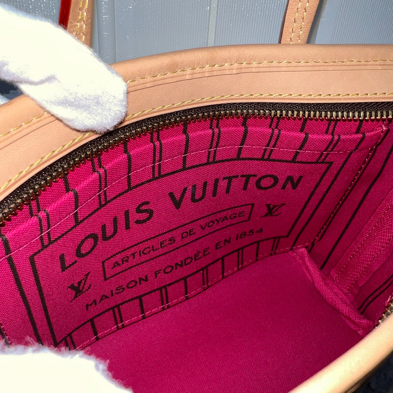 Louis Vuitton LV Neverfull BB with Rose Peony Strap in Monogram Canvas and GHW