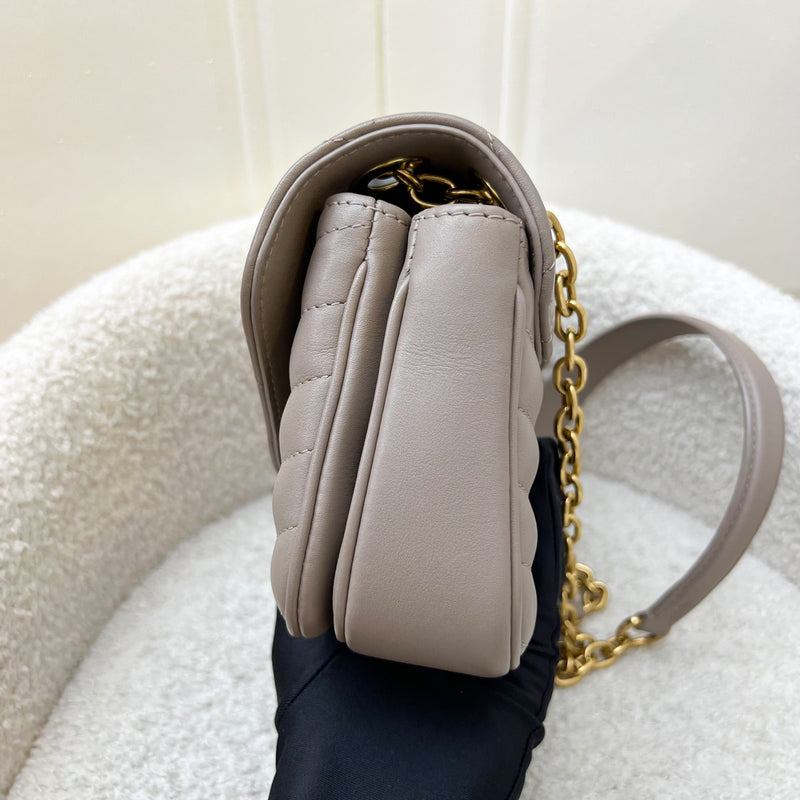 LV New Wave Chain Bag in Taupe Quilted Calfskin and GHW (Model: M20838)