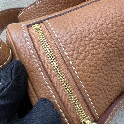 Hermes Mini Lindy in Gold Clemence Leather and GHW
