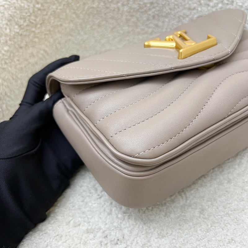 LV New Wave Chain Bag in Taupe Quilted Calfskin and GHW (Model: M20838)