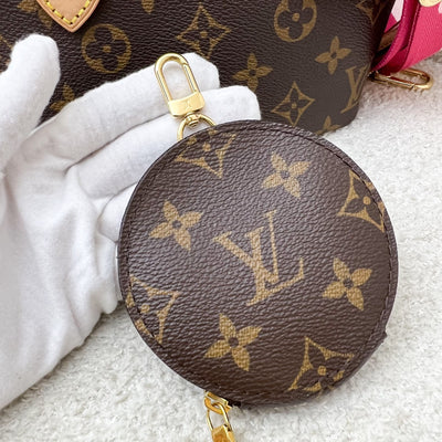 Louis Vuitton LV Neverfull BB with Rose Peony Strap in Monogram Canvas and GHW