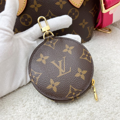 Louis Vuitton LV Neverfull BB with Rose Peony Strap in Monogram Canvas and GHW