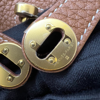 Hermes Mini Lindy in Gold Clemence Leather and GHW