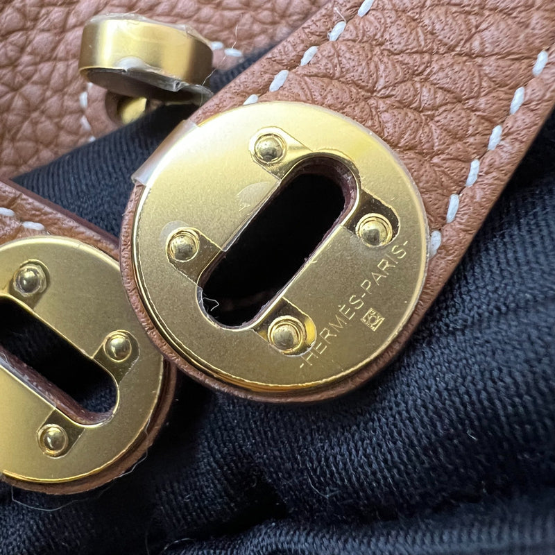 Hermes Mini Lindy in Gold Clemence Leather and GHW