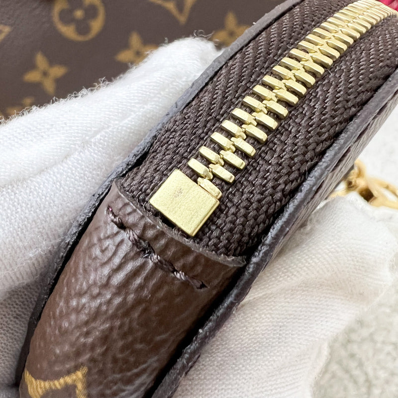 Louis Vuitton LV Neverfull BB with Rose Peony Strap in Monogram Canvas and GHW