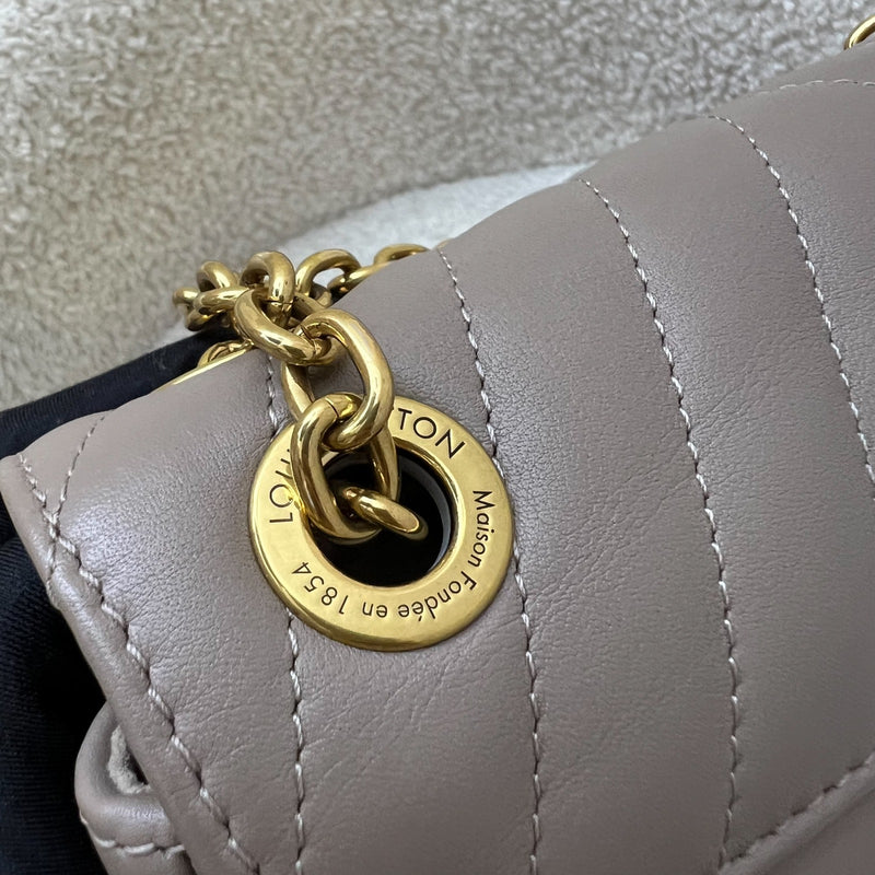 LV New Wave Chain Bag in Taupe Quilted Calfskin and GHW (Model: M20838)