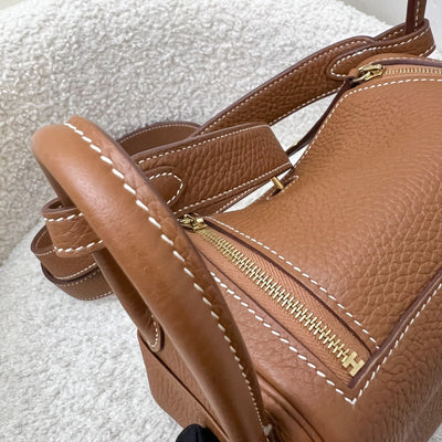 Hermes Mini Lindy in Gold Clemence Leather and GHW