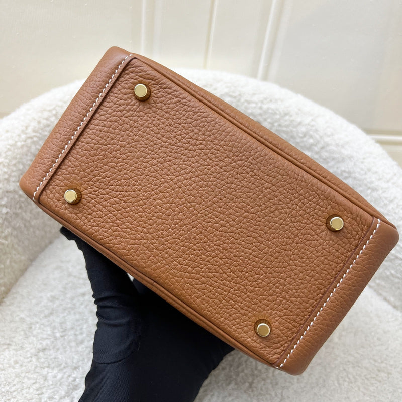 Hermes Mini Lindy in Gold Clemence Leather and GHW