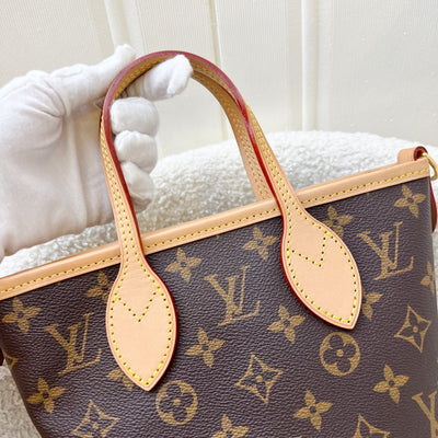 Louis Vuitton LV Neverfull BB with Rose Peony Strap in Monogram Canvas and GHW