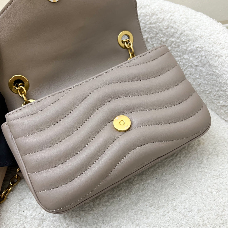 LV New Wave Chain Bag in Taupe Quilted Calfskin and GHW (Model: M20838)