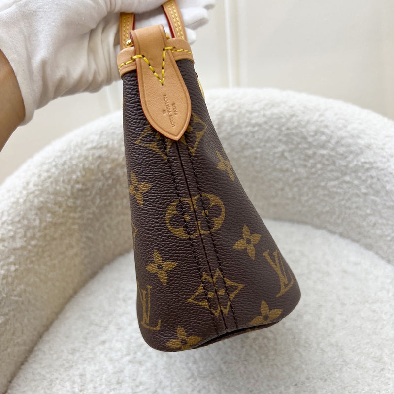 Louis Vuitton LV Neverfull BB with Rose Peony Strap in Monogram Canvas and GHW