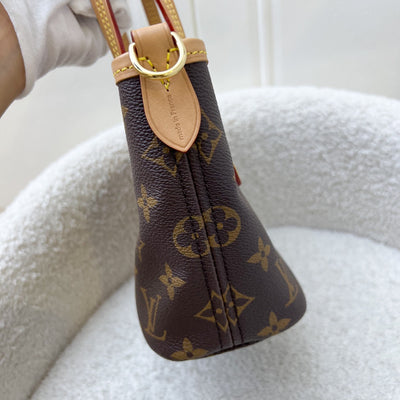 Louis Vuitton LV Neverfull BB with Rose Peony Strap in Monogram Canvas and GHW