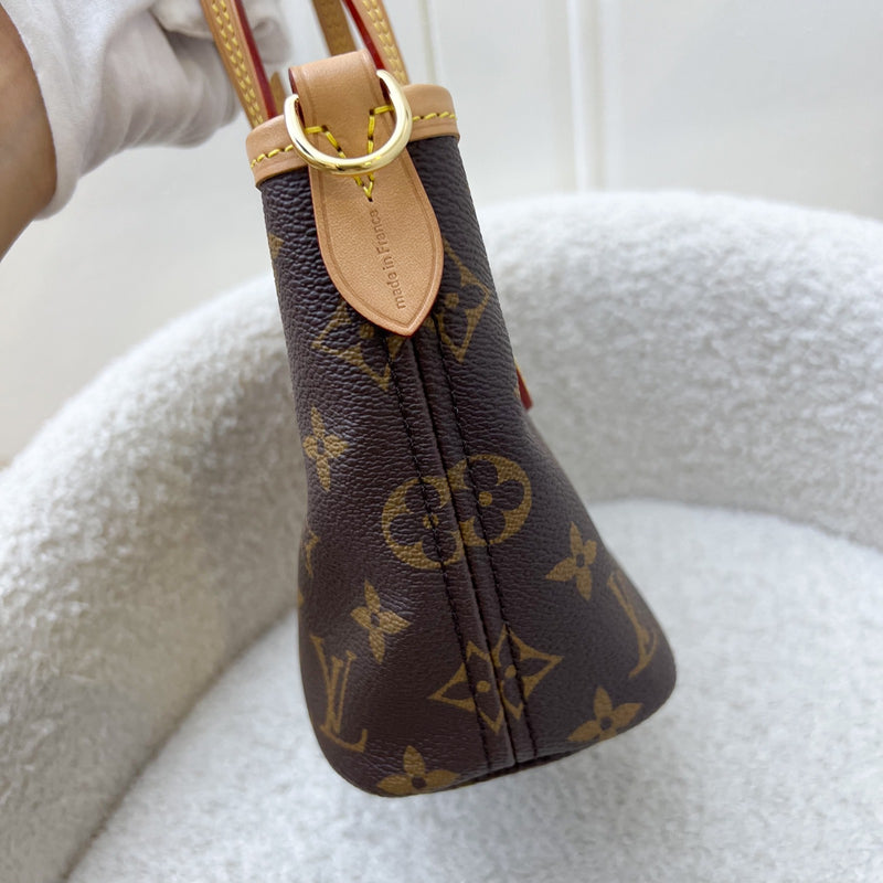 Louis Vuitton LV Neverfull BB with Rose Peony Strap in Monogram Canvas and GHW