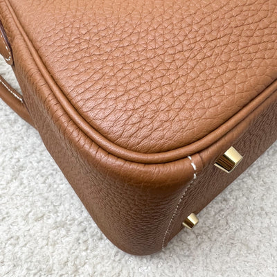 Hermes Mini Lindy in Gold Clemence Leather and GHW