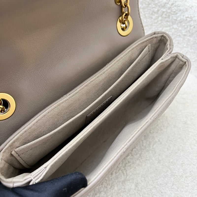 LV New Wave Chain Bag in Taupe Quilted Calfskin and GHW (Model: M20838)