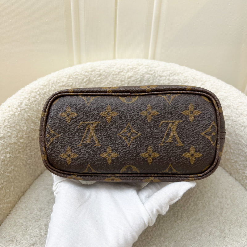 Louis Vuitton LV Neverfull BB with Rose Peony Strap in Monogram Canvas and GHW