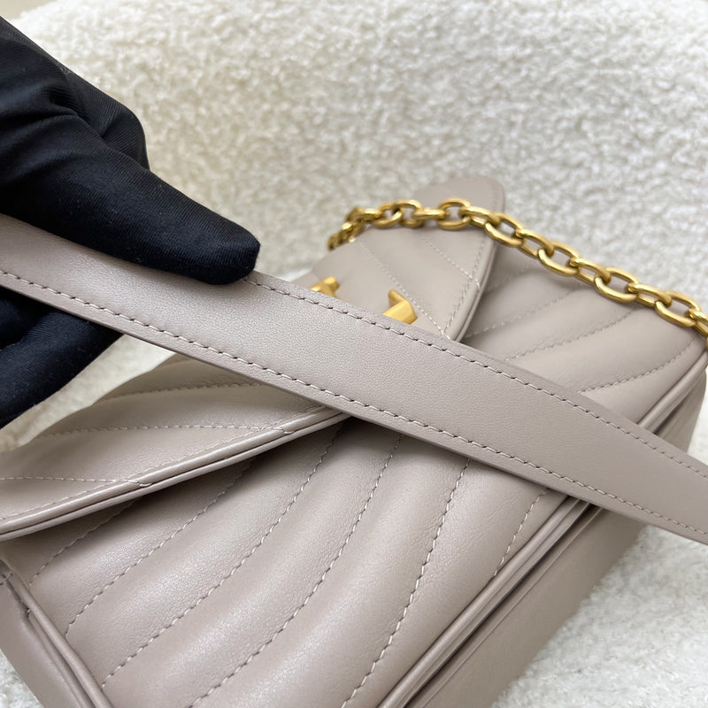 LV New Wave Chain Bag in Taupe Quilted Calfskin and GHW (Model: M20838)