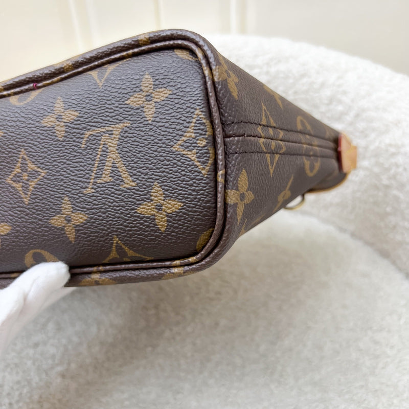 Louis Vuitton LV Neverfull BB with Rose Peony Strap in Monogram Canvas and GHW