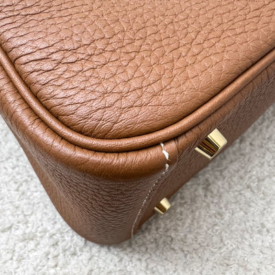 Hermes Mini Lindy in Gold Clemence Leather and GHW