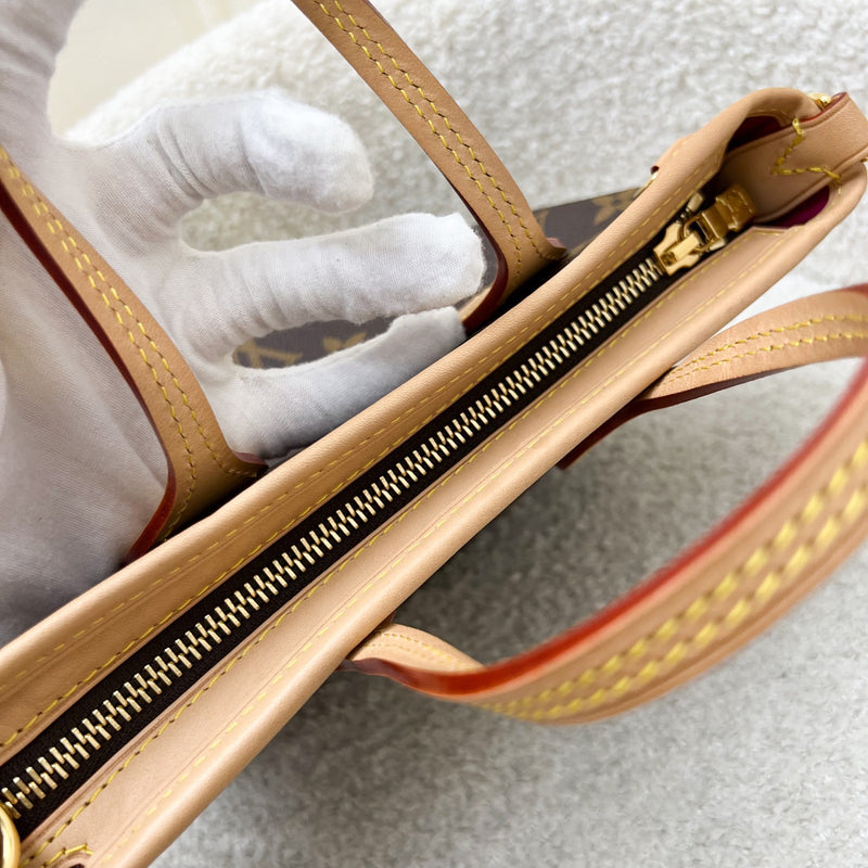 Louis Vuitton LV Neverfull BB with Rose Peony Strap in Monogram Canvas and GHW