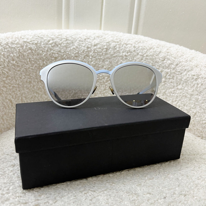 Dior Sunglasses with Silver and Light Blue Frame and Ombre Lens