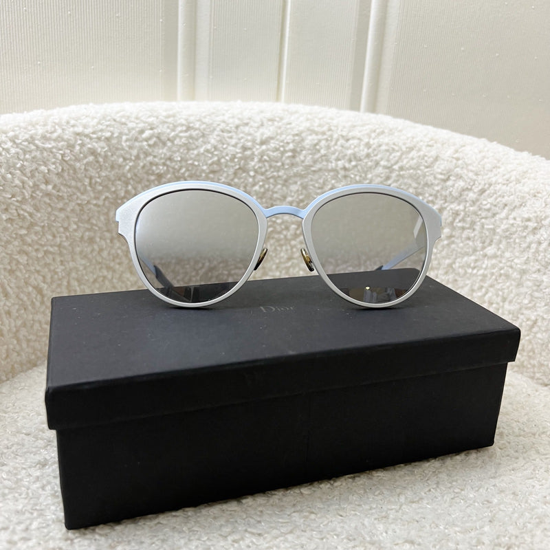 Dior Sunglasses with Silver and Light Blue Frame and Ombre Lens