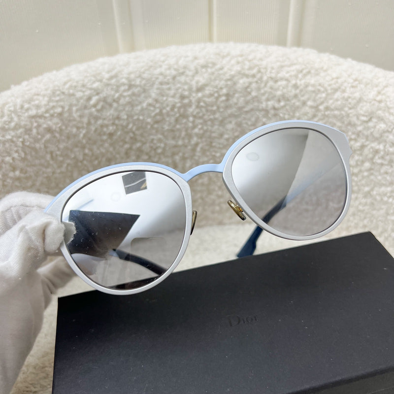 Dior Sunglasses with Silver and Light Blue Frame and Ombre Lens