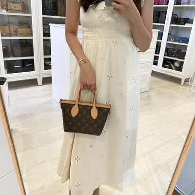 Louis Vuitton LV Neverfull BB with Rose Peony Strap in Monogram Canvas and GHW