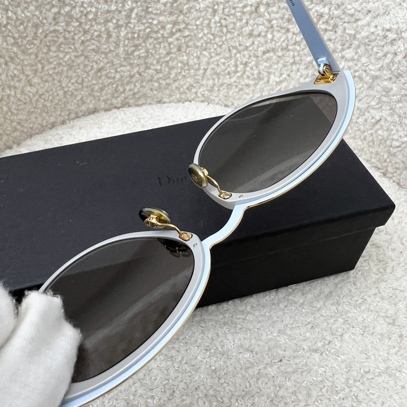 Dior Sunglasses with Silver and Light Blue Frame and Ombre Lens