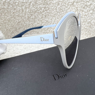 Dior Sunglasses with Silver and Light Blue Frame and Ombre Lens