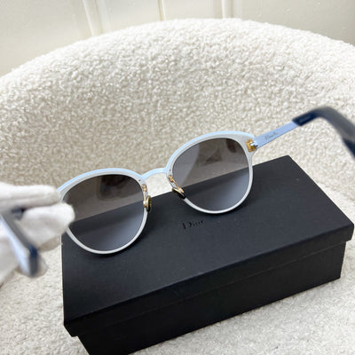 Dior Sunglasses with Silver and Light Blue Frame and Ombre Lens