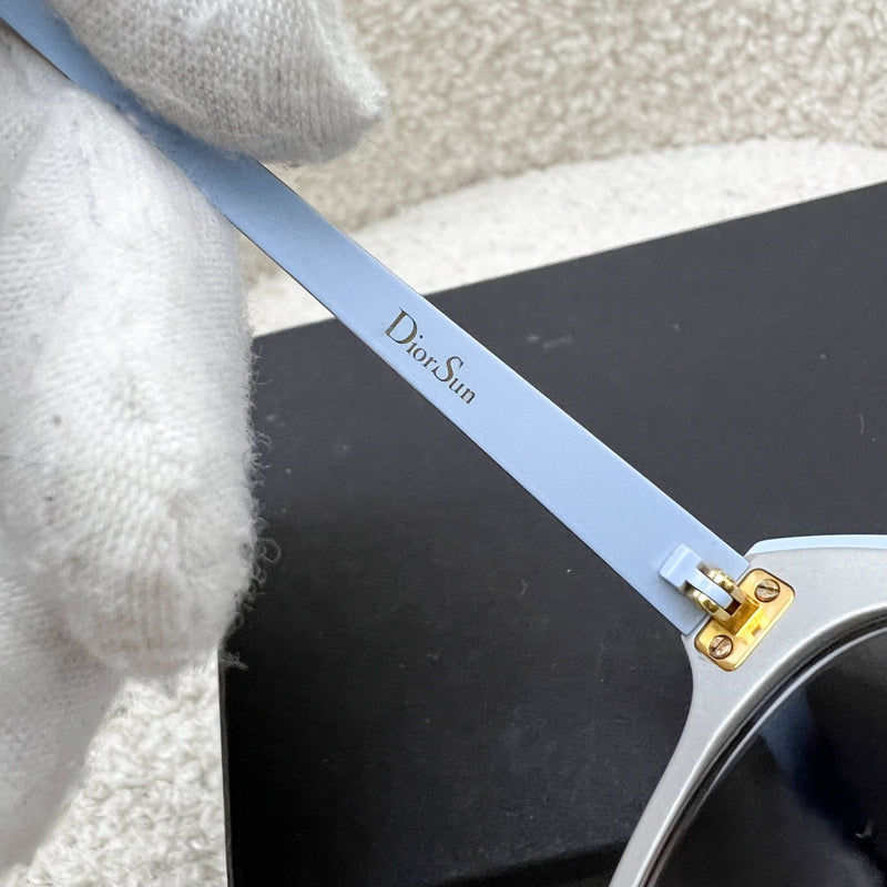 Dior Sunglasses with Silver and Light Blue Frame and Ombre Lens