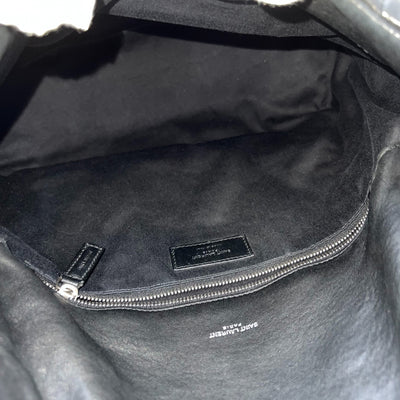 Saint Laurent YSL Medium Puffer Bag in Black Lambskin and RHW