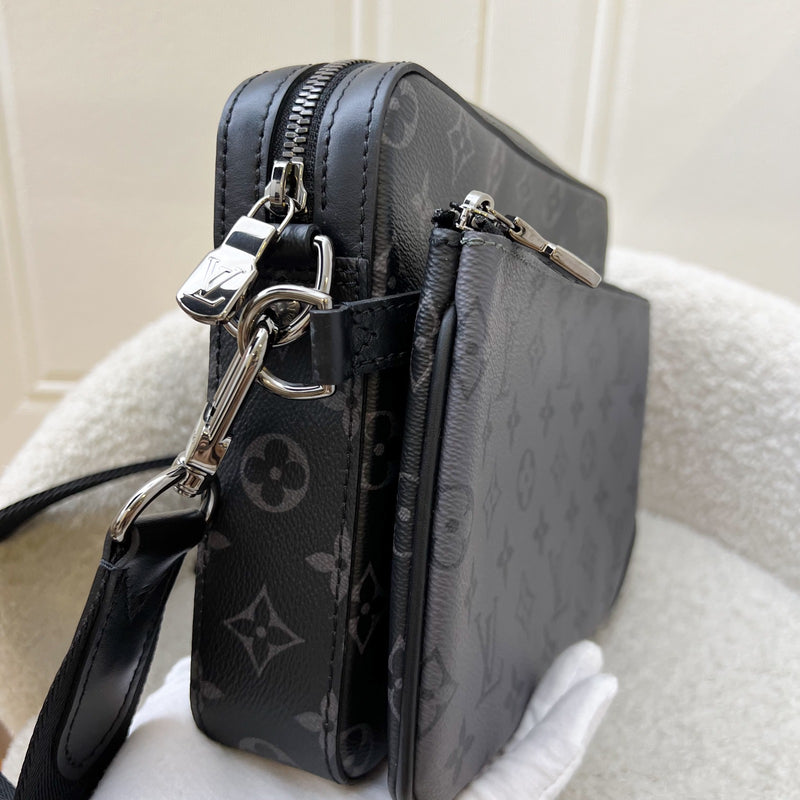 LV Trio Messenger Bag in Eclipse Reverse Monogram and SHW (Model: M69443)