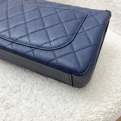 Chanel Filigree Small Flap in Navy Caviar with Black Trim and AGHW (Model: A93340)