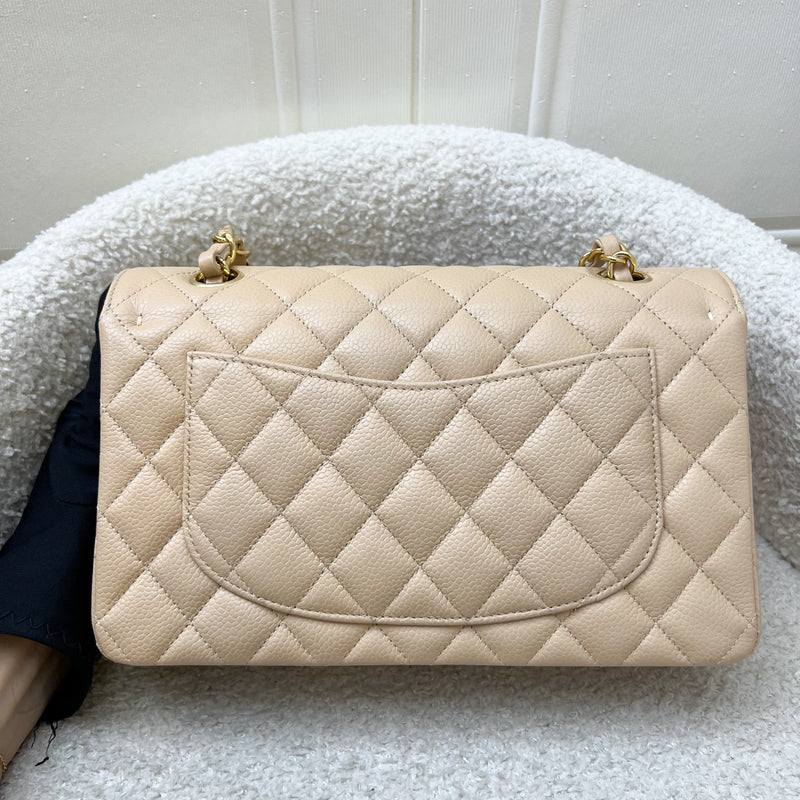 Chanel Small Classic Flap CF in Beige Caviar and LGHW