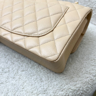 Chanel Small Classic Flap CF in Beige Caviar and LGHW